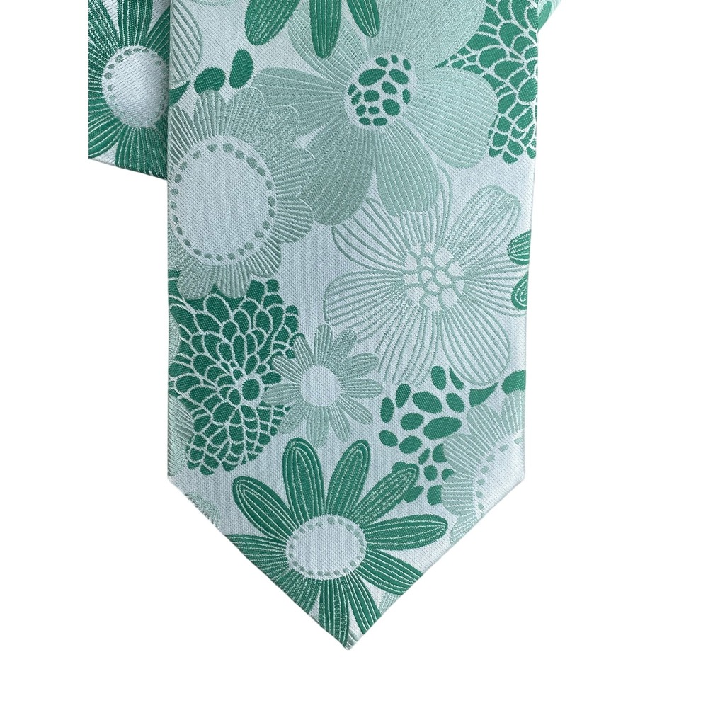 EJ Samuel Mens Floral Tie Green Mint Microfiber XLong Wedding Palm Beach 62x4
